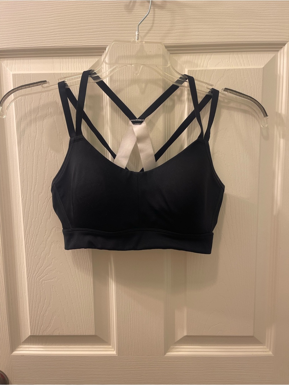Under Armour Black Sports Bra with White Strap Accent